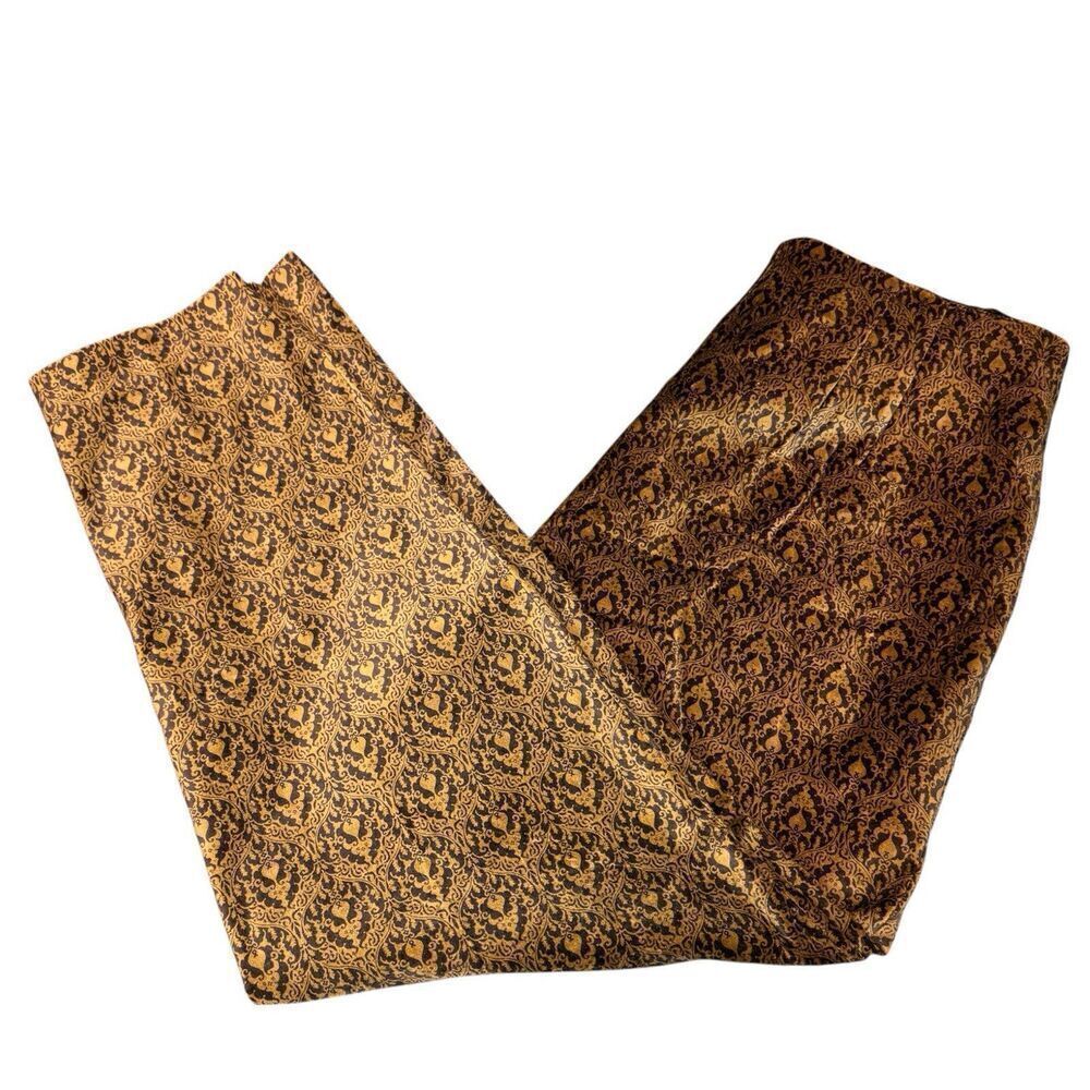Vintage Sz 14P 90βs Y2K Talbots Cotton Baroque DamaskβFloral Tapestry Velour
